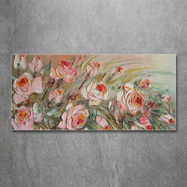 Glazen schilderij Rozen