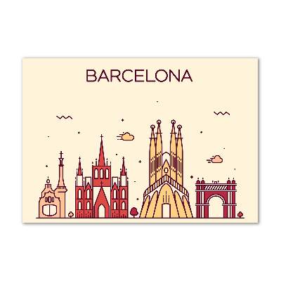 Glazen schilderij De inscriptie Barcelona