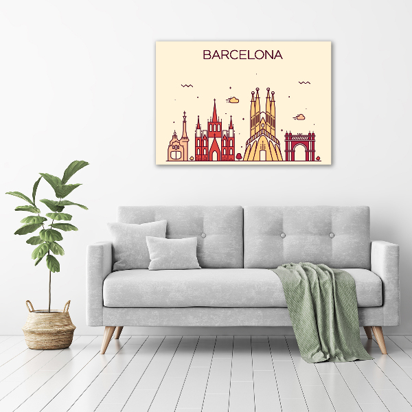 Glazen schilderij De inscriptie Barcelona