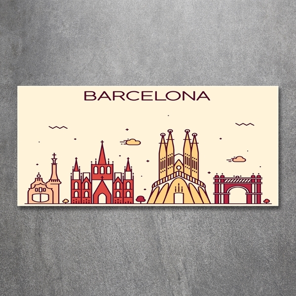 Glazen schilderij De inscriptie Barcelona