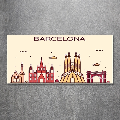 Glazen schilderij De inscriptie Barcelona