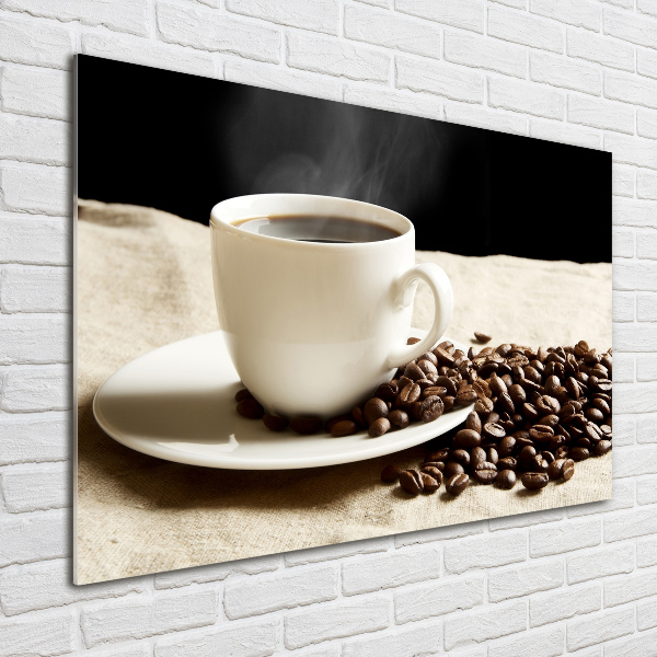 Glazen schilderij Aromatische koffie