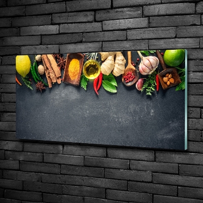 Foto schilderij op glas Kruiden en specerijen