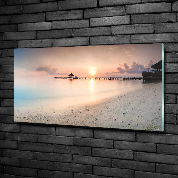 Foto schilderij op glas Strand van de Malediven