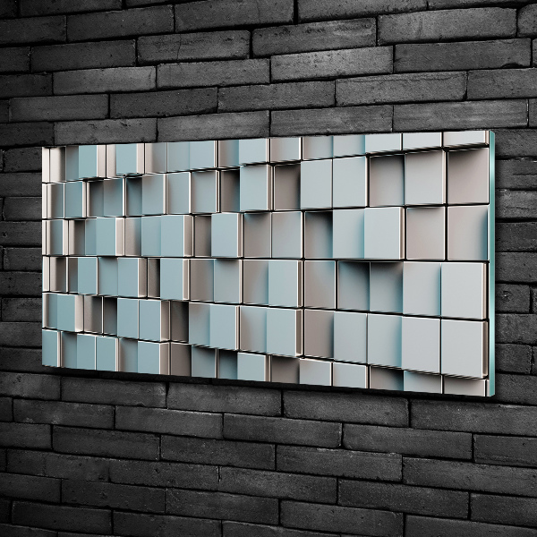 Schilderij op glas Muur van kubussen