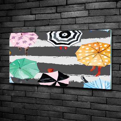 Glazen schilderij Kleurrijke paraplu's