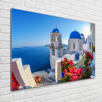 Foto schilderij op glas Santorini, Griekenland