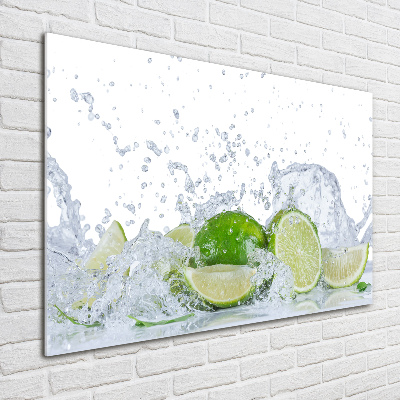 Schilderij op glas Limoenen en water