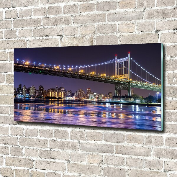 Foto schilderij op glas New York Bridge