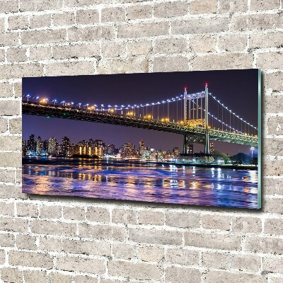 Foto schilderij op glas New York Bridge
