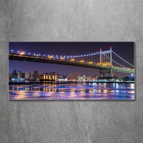 Foto schilderij op glas New York Bridge