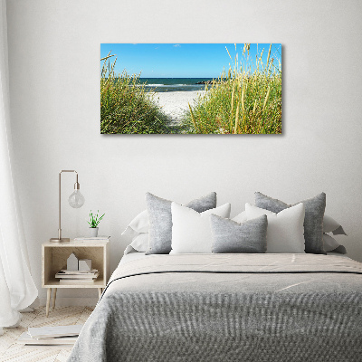 Schilderij glas duinen aan zee