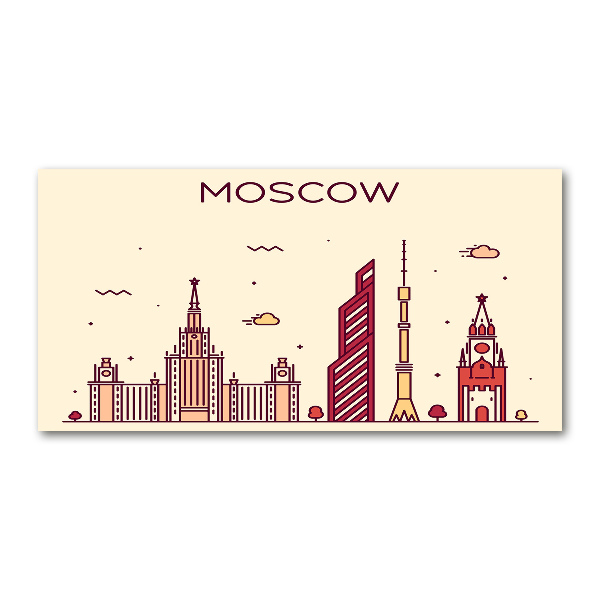 Schilderij op glas Moskouse gebouwen