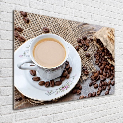Foto schilderij op glas Koffie met melk