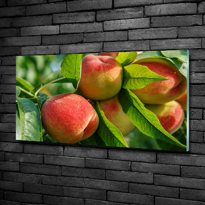 Schilderij glas Perziken