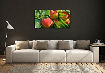 Schilderij glas Perziken