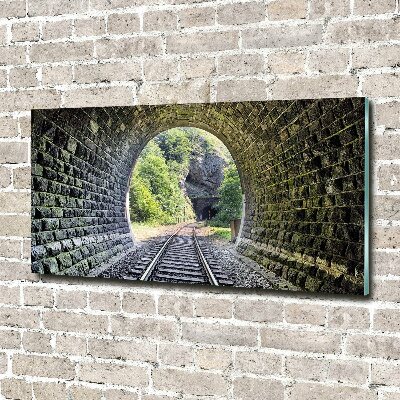 Schilderij glas Spoorwegtunnel