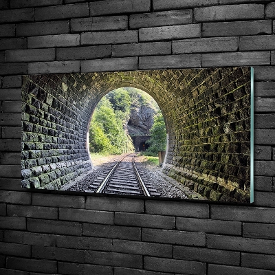 Schilderij glas Spoorwegtunnel