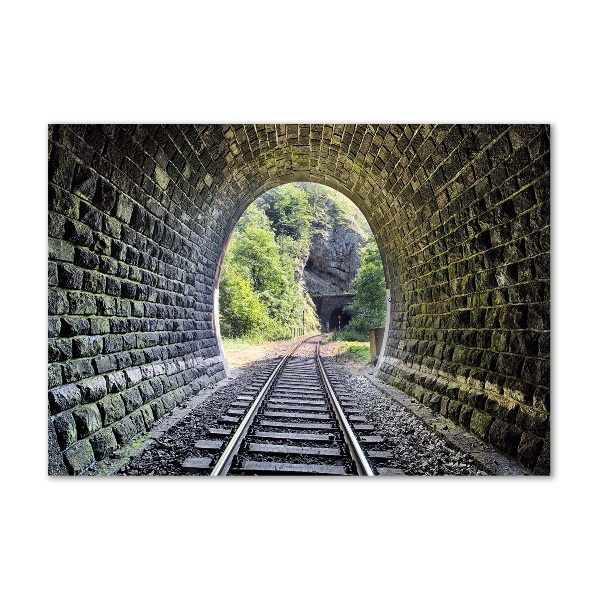 Schilderij glas Spoorwegtunnel