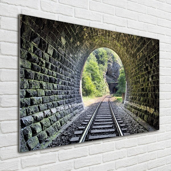 Schilderij glas Spoorwegtunnel