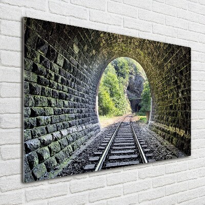 Schilderij glas Spoorwegtunnel