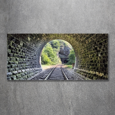 Schilderij glas Spoorwegtunnel