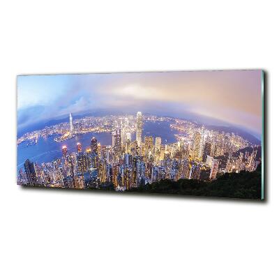 Glazen schilderij Panorama van Hongkong