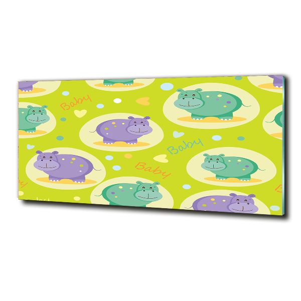 Schilderij op glas Nijlpaarden