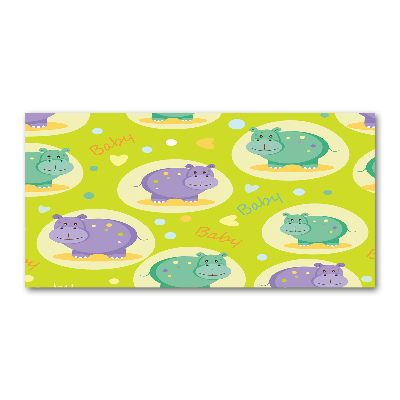 Schilderij op glas Nijlpaarden