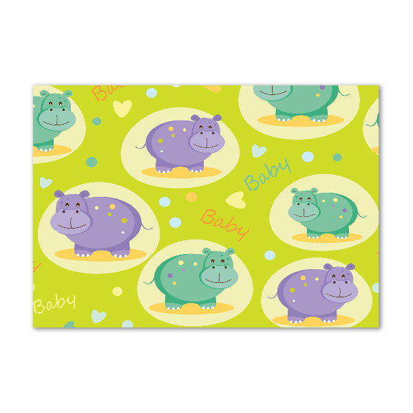 Schilderij op glas Nijlpaarden