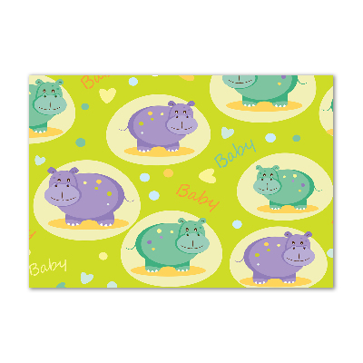 Schilderij op glas Nijlpaarden