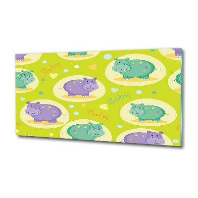 Schilderij op glas Nijlpaarden