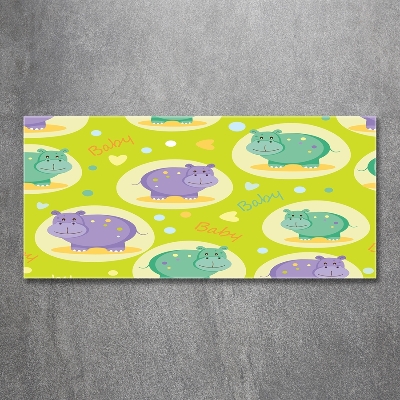 Schilderij op glas Nijlpaarden