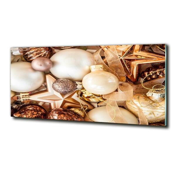 Foto schilderij op glas Kerstballen