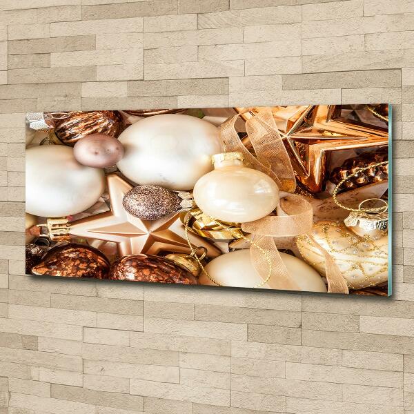 Foto schilderij op glas Kerstballen