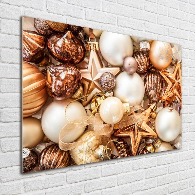 Foto schilderij op glas Kerstballen