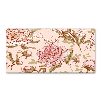 Foto schilderij op glas Pioenrozen