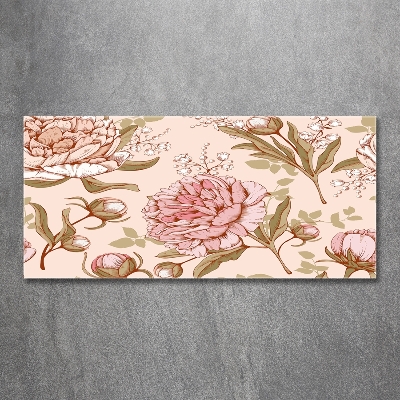 Foto schilderij op glas Pioenrozen