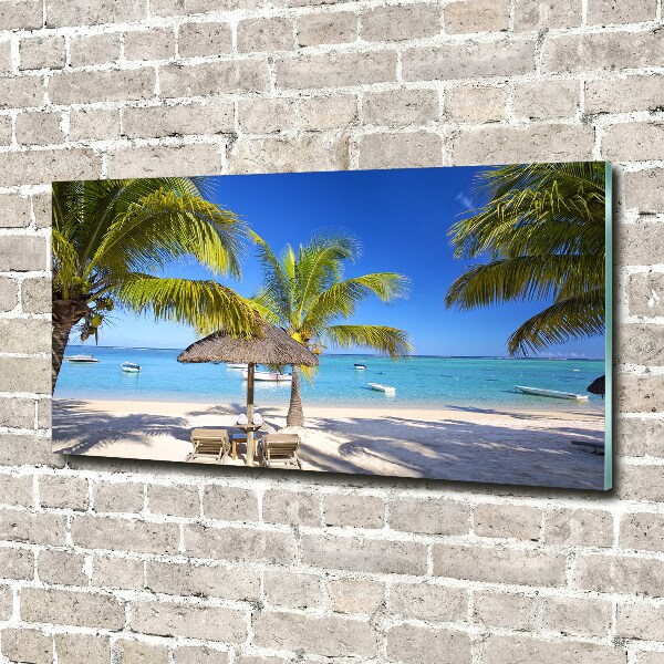 Foto schilderij op glas Mauritius Strand