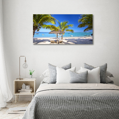 Foto schilderij op glas Mauritius Strand