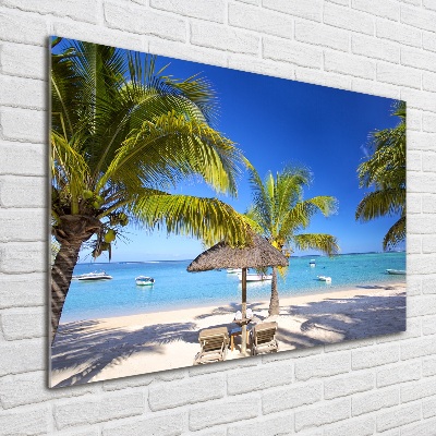 Foto schilderij op glas Mauritius Strand