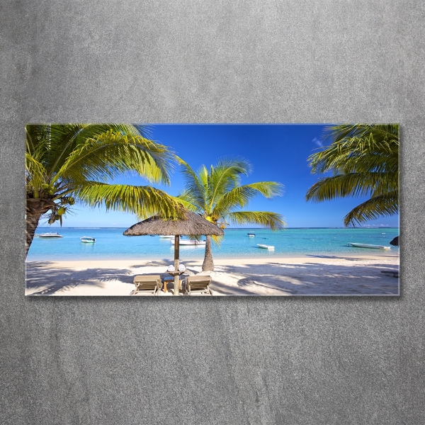 Foto schilderij op glas Mauritius Strand