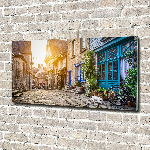 Schilderij op glas Een charmante straat