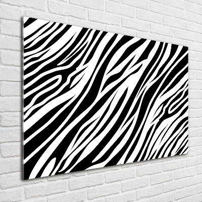 Schilderij glas Zebra-achtergrond
