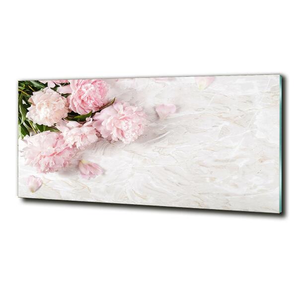 Schilderij op glas Pioenrozen