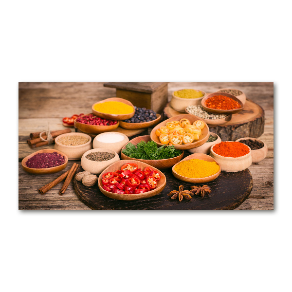 Schilderij op glas Specerijen en kruiden