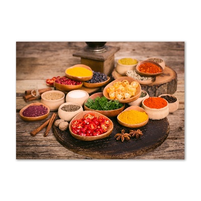 Schilderij op glas Specerijen en kruiden