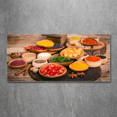 Schilderij op glas Specerijen en kruiden