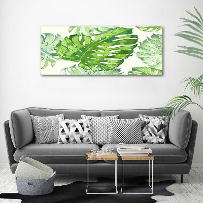 Schilderij glas Tropische bladeren