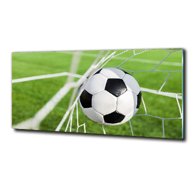 Foto schilderij op glas De bal ligt in het doel.